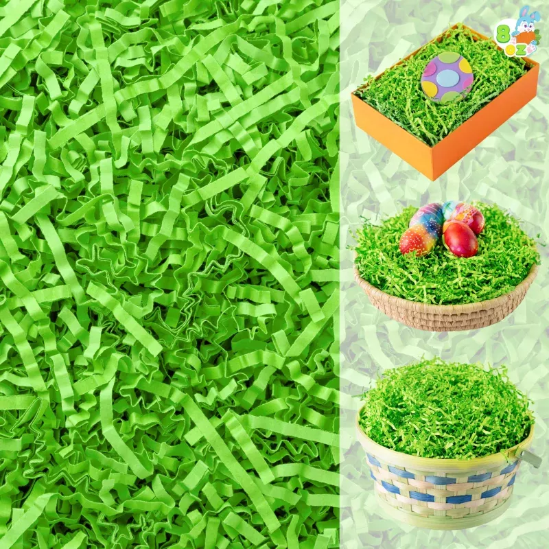 0-5lb-light-green-recyclable-easter-grass-crinkle-paper-shred 0.5LB Light Green Recyclable Easter Grass Crinkle Paper Shred