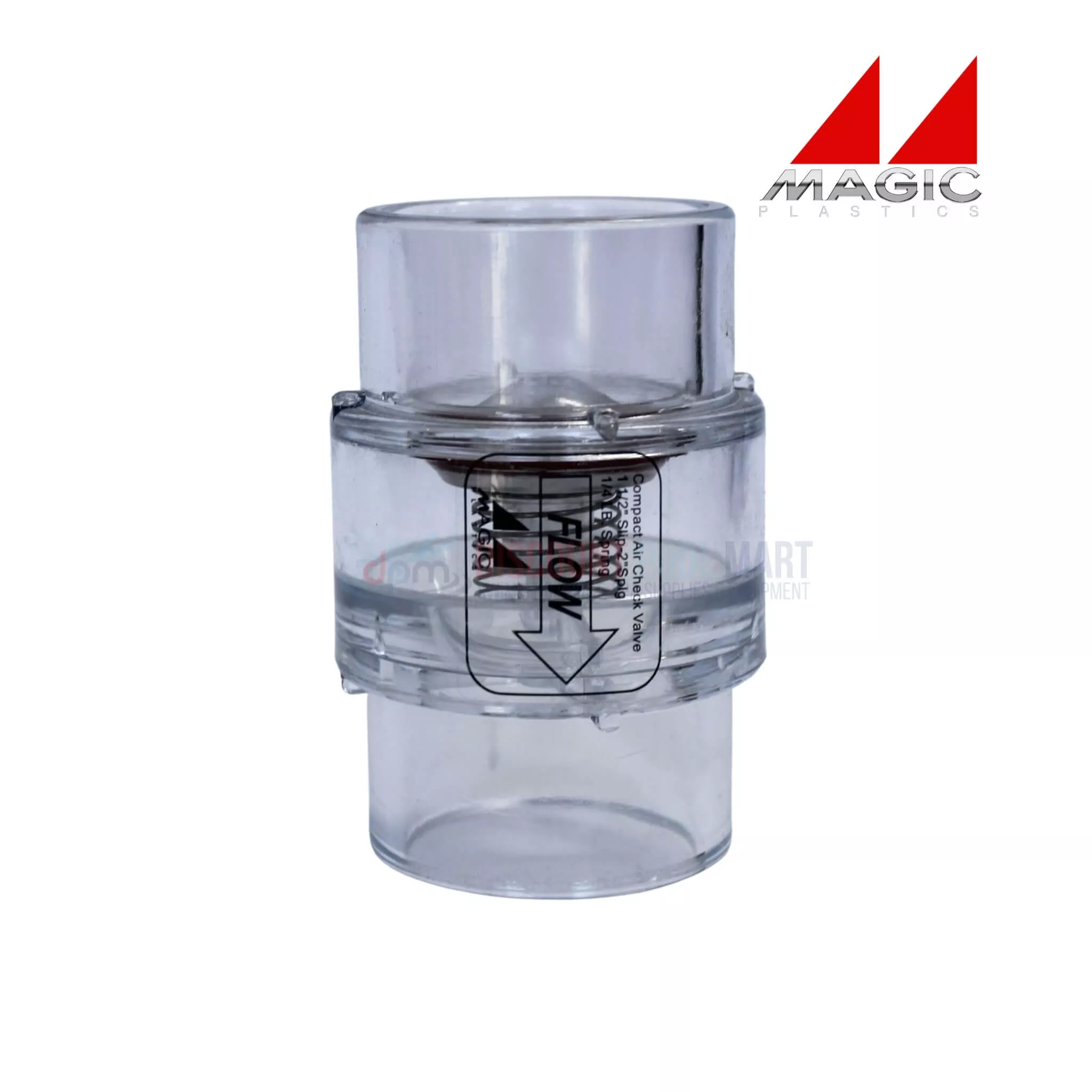 0830-15c-magic-plastics-1-5-slip-x-2-spigot-check-valve-clear 0830-15C | Magic Plastics 1.5 Slip x 2 Spigot Check Valve | Clear