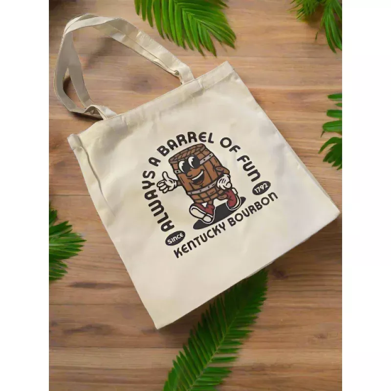 always-barrel-fun-kentucky-bourbon-canvas-tote-bag “Always A Barrel Of Fun Kentucky Bourbon” Canvas Tote Bag