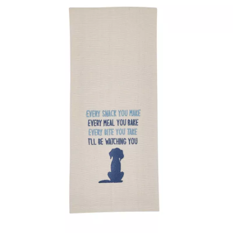 “I’ll Be Watching You” Embroidered Dishtowel