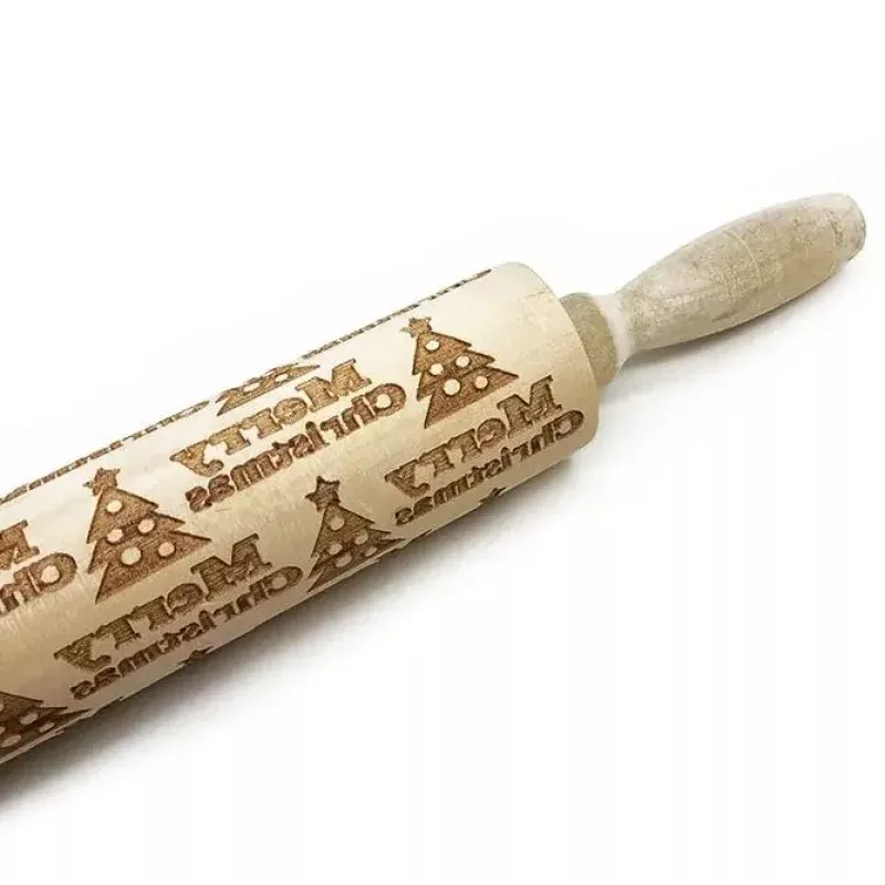 merry-christmas-embossed-rolling-pin “Merry Christmas” Embossed Rolling Pin