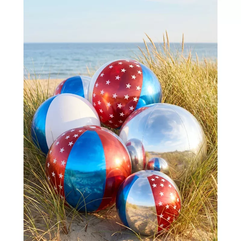 red-white-shine-beach-ball “Red, White & Shine” Beach Ball