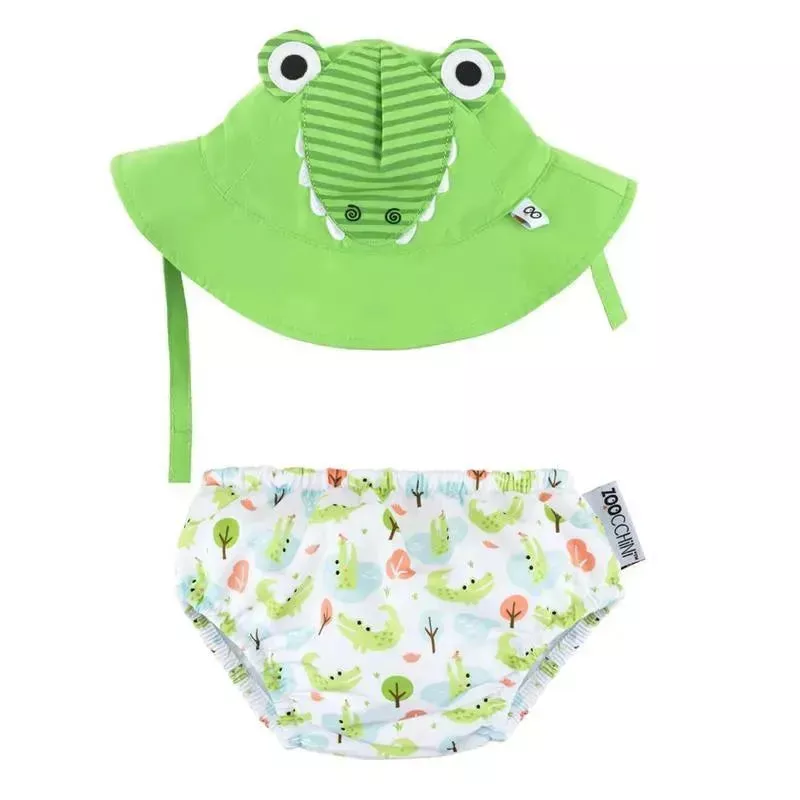 zoocchini-baby-swim-diaper-sun-hat-set-aidan-alligator Zoocchini – Baby Swim Diaper & Sun Hat Set, Aidan The Alligator