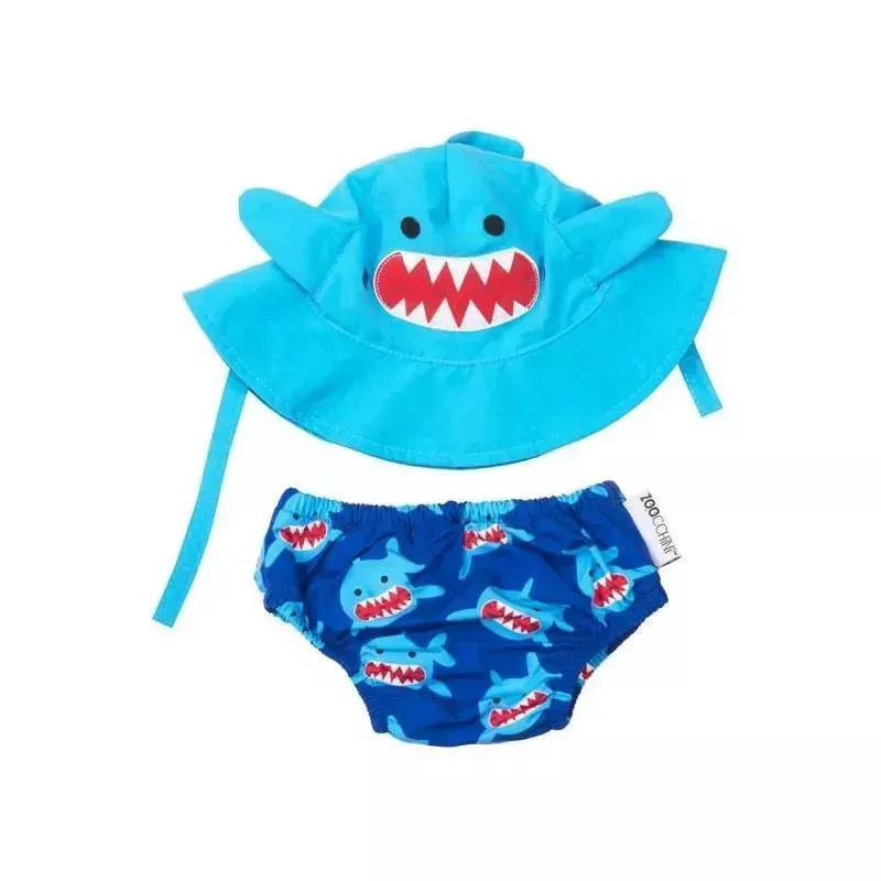 zoocchini-baby-swim-diaper-sun-hat-set-shark Zoocchini Baby Swim Diaper & Sun Hat Set Shark
